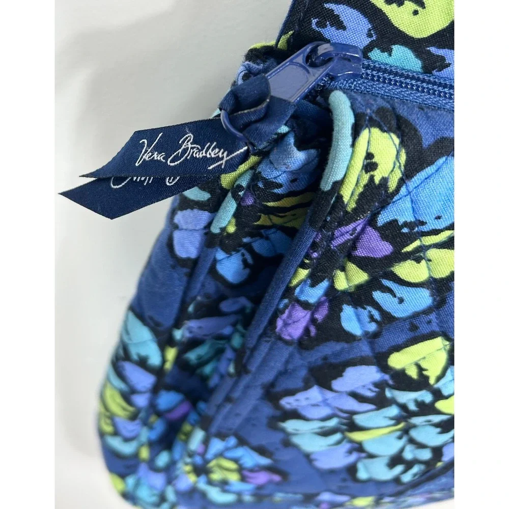 Vera Bradley Indigo Pop Hipster Crossbody Bag Blue Floral Quilted Cotton RETIRED